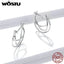 WOSTU Real 925 Sterling Silver Cross Lines Stud Earrings Geometry Original Design Earrings For Women Fashion Jewelry CTE443