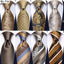 Hi-Tie Champagne Gold Striped Paisley Solid Men Silk Wedding Tie Fashion Design Necktie For Men Hanky Cufflink Business Party