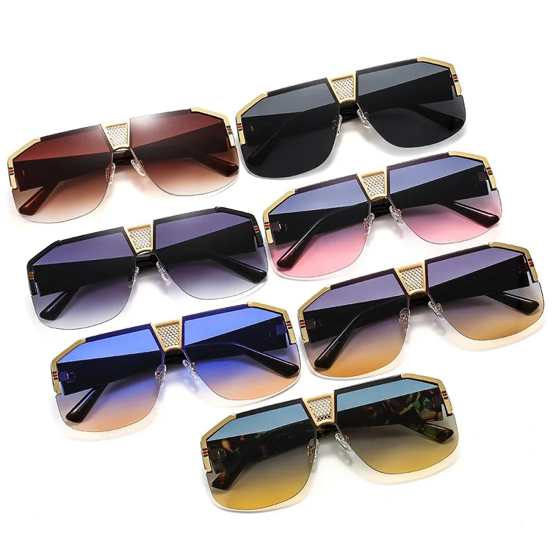 D&T 2021 New Shield Gradients Sunglasses Men Women Fashion Trend Luxury Color Lens PC Frame Quality Brand Designer Sun Glasses