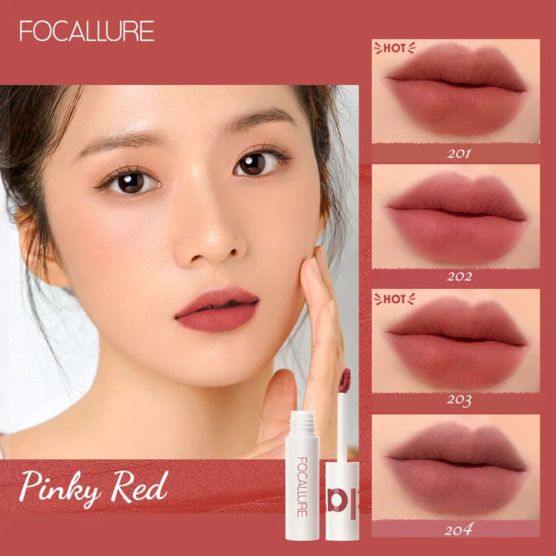 FOCALLURE Matte Lipstick Velvet Mist Lip Clay Not Dry Lip Cream 17 Color Peach Nude Lip Stick Waterpoof Lip Cosmetic Makeup