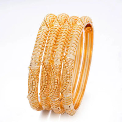 24K Dubai Bangels Gold Color Bracelets For women wife Girls African France wedding Party New pattern jewelry bridal gifts