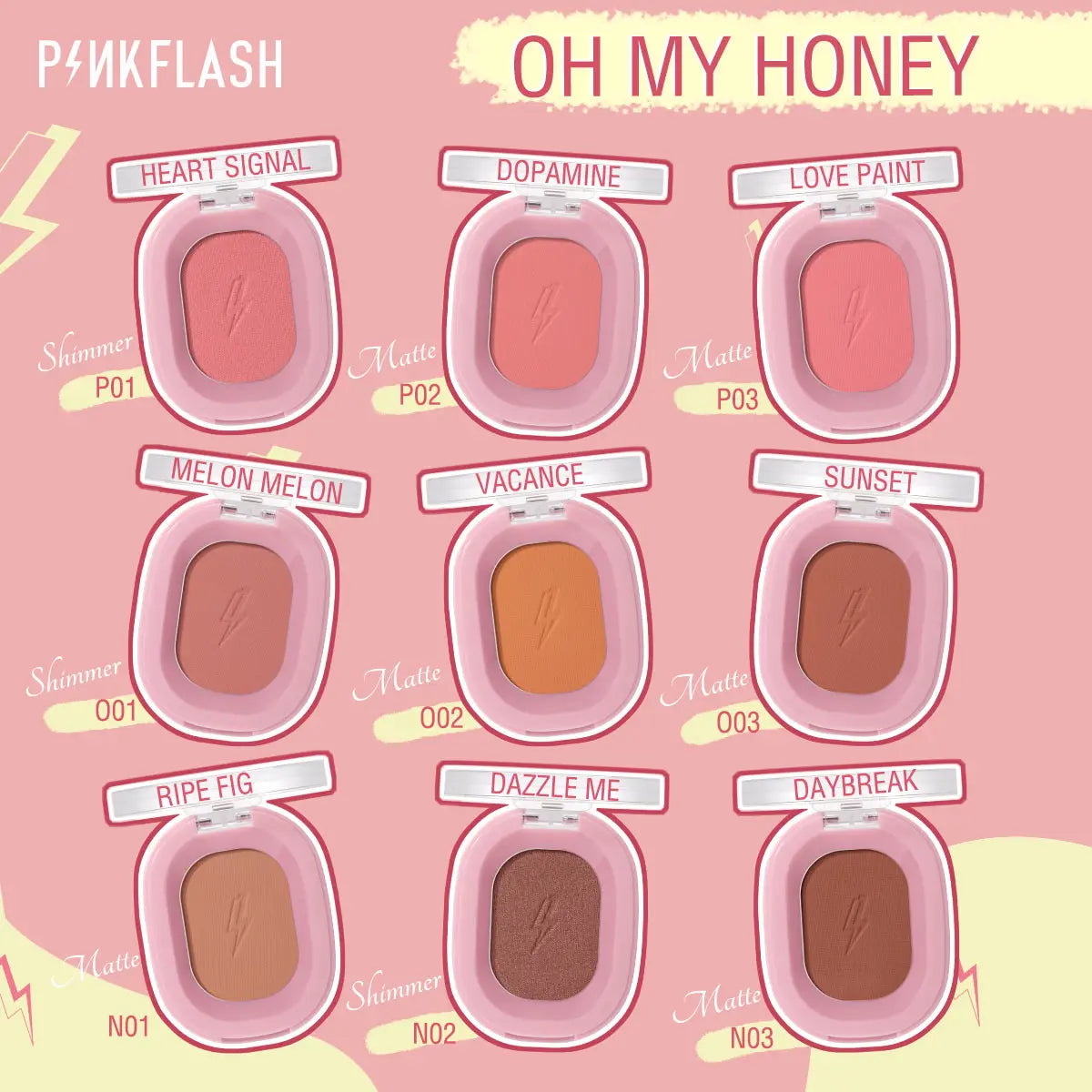 PINKFLASH 11 Colors Peach Blush Palette Oil-control Minerals Pigment Face Cheek Blusher Powder Contour Makeup Women Cosmetics