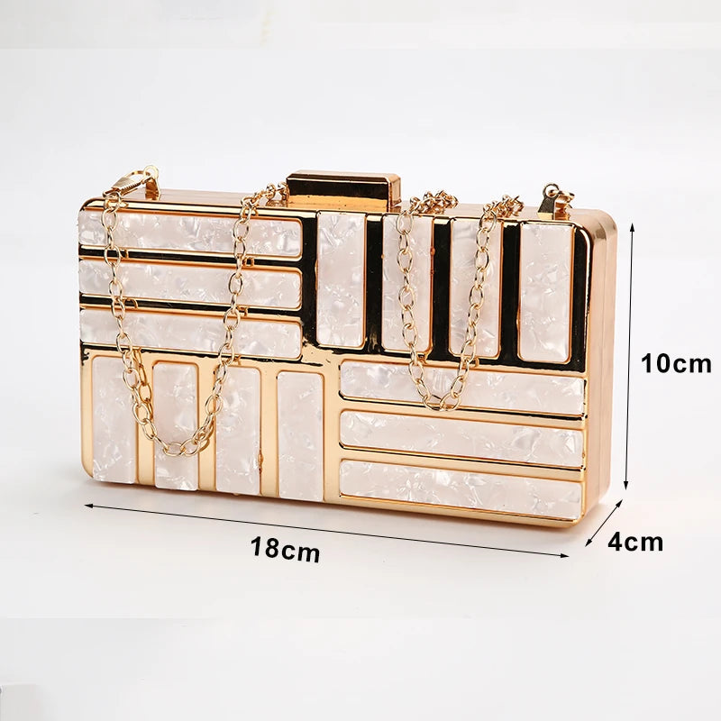 Women's Clutch Bag Acrylic Evening Bag Party Wedding Clutch Pink Purse and Handbag Women Shoulder Bag A85