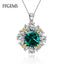 FFGems 925 Sterling Silver Necklace pendant chain Created Moissanite Emerald Gemstone Wedding Engagement Fine Jewelry for women