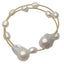 Y·YING Freshwater White Baroque Pearl Keshi Pearl Adjustable Bracelet classic for women