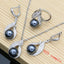 Black Pearls 925 Silver Jewelry Sets for Women Luxury Pearl Beads Bracelet Line Design Earring Ring Necklace for Lady Party Gift