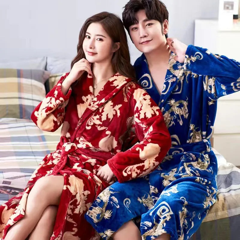 Lovers Coral Fleece Robe