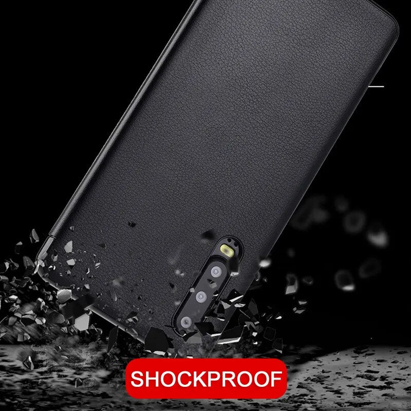 Smart PU Leather Phone Case for HUAWEI P30 P30 Pro Flip Cover View Window Auto Sleep Wake Hard Shockproof