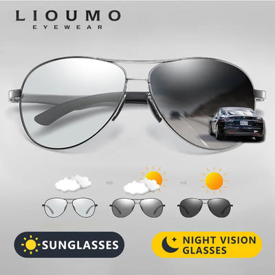 Classic Brand Design Pilot Photochromic Sunglasses Men Polarized Safety Driving Sun Glasses Women Anti-Glare gafas de sol hombre