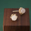 Inspired design diamond-studded natural white jade round earrings palace style retro exquisite charm ladies jewelry