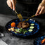 Blue Ceramic Rice Bowl Salad Fish Plate European Dinner Plates Creative Irregular Dishes Home Kitchen Tableware Set Dinnerware