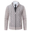 Thickened jacket men's autumn and winter warm trend line stand collar knitted cardigan sweater coat