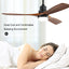 52" Ceiling Fan with Light, Remote Control, Indoor Flush Mount Wood Modern Ceiling Fan for Bedroom, Dining Room, Patio, Office