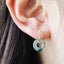 New silver inlaid natural chrysoprase ice seed exquisite bamboo knots round earrings for women Chinese style ear buckle jewelry