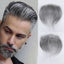 1b 60 Grey Straight Man Toupee V Style Frontal Hairline For Men Human Hair Pieces Ultra Thin Skin PU Men's Capillary Prosthesis