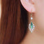 Light Luxury Green Zircon Earring Female Fashion Atmosphere Crystal Leaf Earrings Party Anniversary Jewelry Bijoux Gift Hot Sale