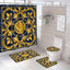 Shower Curtain Sets Luxury Black Gold Polyester Fabric Washable Bath Curtains 3D Marble Toilet Cover Bathroom Accessories Sets