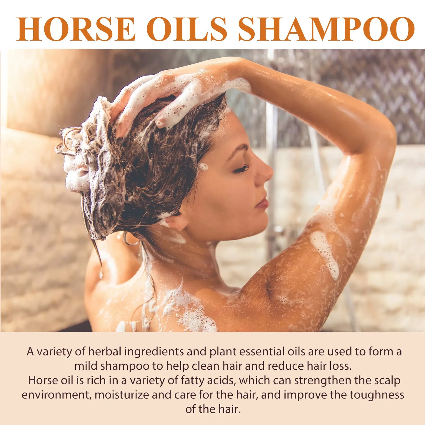 EELHOE Horse Oil Shampoo Deeply Cleanses The Scalp and Dandruff Prevents Oiliness and Moisturizes The Hair