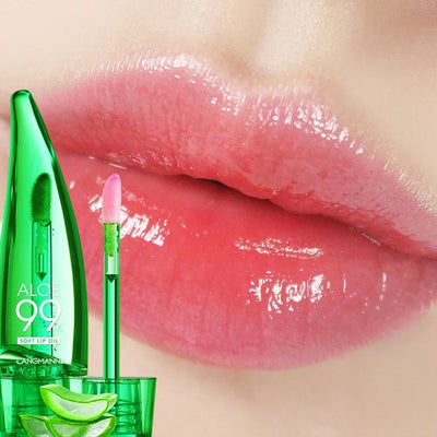 New 99% Aloe Vera Lip Balm Oil Temperature Color Changing Lipgloss Waterproof Moisturizing Long Lasting Lip Tint Makeup Cosmetic