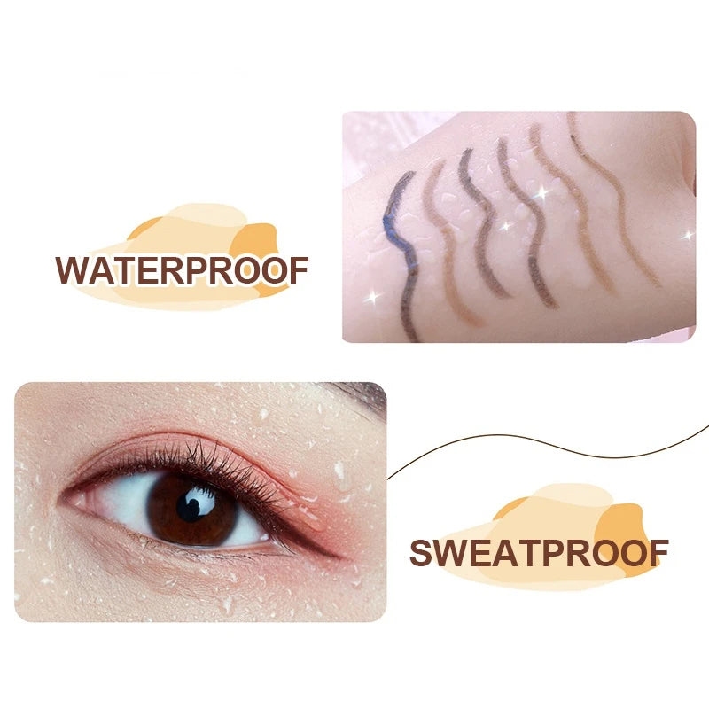 Waterproof Eyeliner Gel Pencil Red Brown Ultra-slim 1.7mm Soft Easy Wear High Pigment Professional Lasting Eyes Makeup