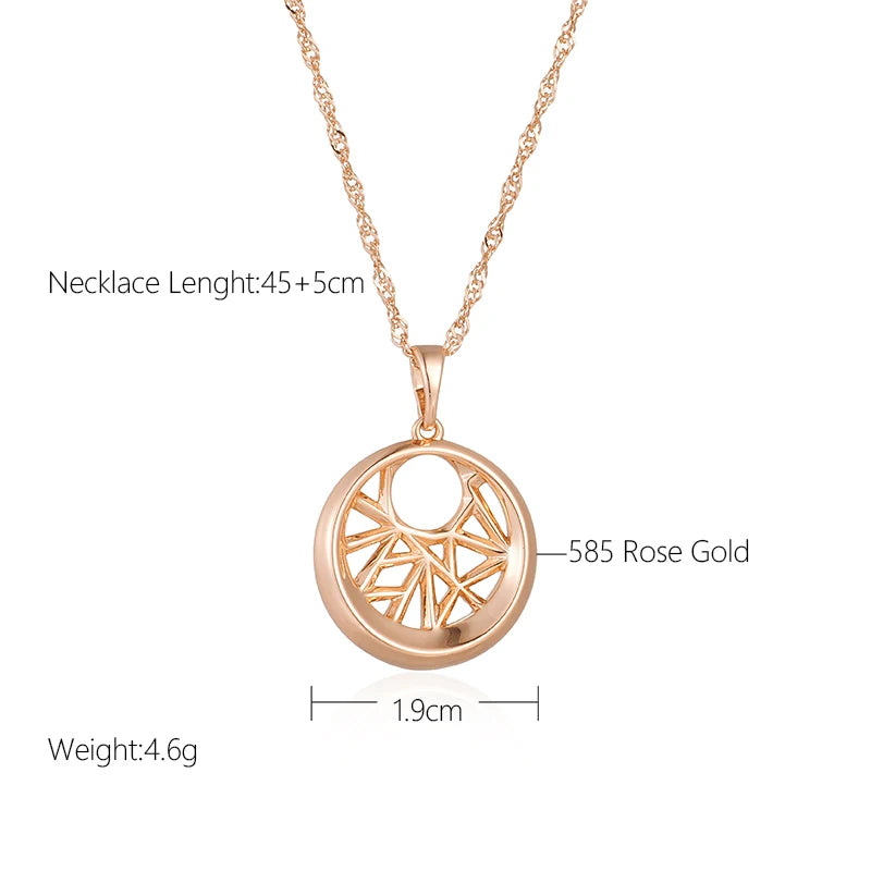 SYOUJYO Shiny Green Natural Zircon Pendant Necklace For Women Fine Jewelry 585 Rose Gold Color Luxury Accessories Gift