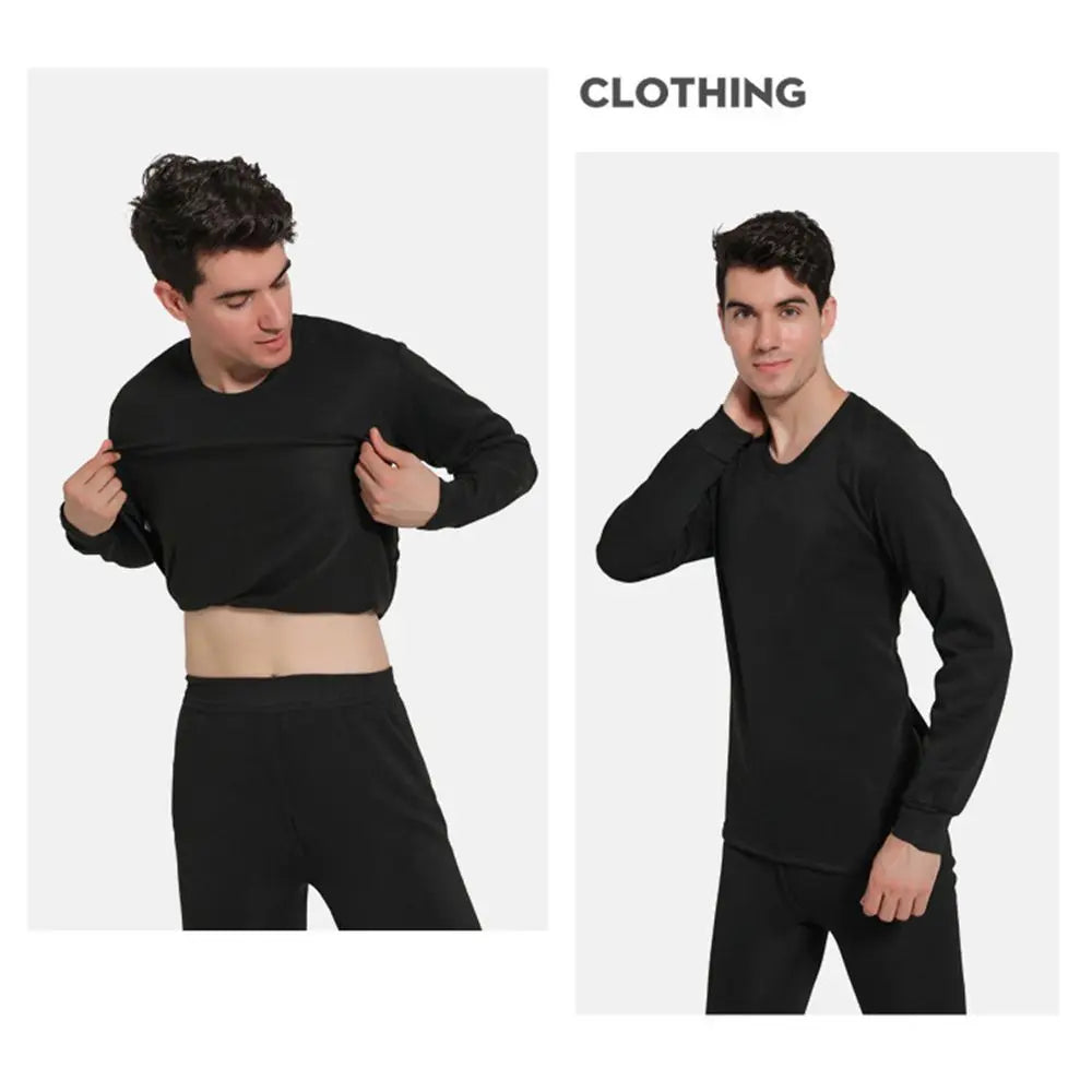 Thermal Underwear Set for Men Soft Fleece Lined Long Johns Set Men's Top & Bottom Set Winter Cold Weather Thermal Clothes