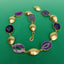 Y·YING Natural Purple Agate Geode Slice Gold Plated Brushed Bead Chain Necklace Designer Women Elegant Jewelry