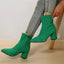 Sexy Green High Heels Ankle Boots Women New 2024 Autumn Suede Platform Short Boots Woman Pointed Toe Thick Heeled Pumps Zapatos