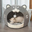 Autumn Winter Warm PP Cotton Cat Bed Cute Cozy Cat-Shaped Soft Pet Bed House with Cushion for Small Dogs Cats Pet Supplies