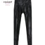 Women's Pants PU Sexy Leggings Autumn Winter Fashion Letter Pencil Elastic Force Warm Thin Velvet Faux Leather Women