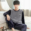 New 2023 Autumn Winter Long Sleeve Thick Warm Flannel Pajama Sets for Men Coral Velvet Soft Sleepwear Suit Pyjamas Homewear Male