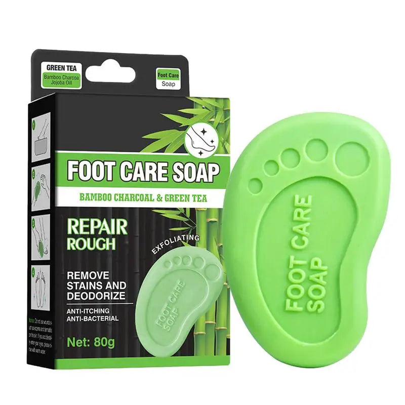 Foot Saop Scrub Green Tea Saop Bar With Organic Oil Mens Body Wash Foot Deodoranting Protects Skin Jock Itch Athlete's Foot