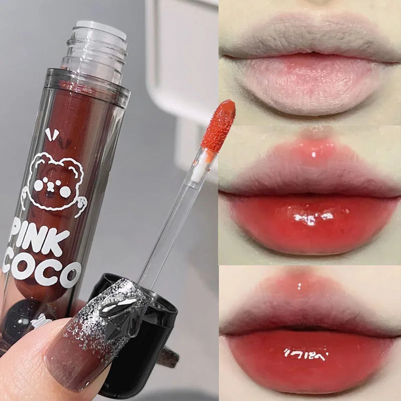 Moisturizing Jelly Mirror Lip Gloss Water-light Black Tea Liquid Lipstick Lasting Lip Plumper Lip Tint Makeup Korean Cosmetics