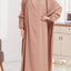 Abaya Muslim Dress Solid Robe Skirt Spring Summer Casual Fashion Elegant Female Clothing Long Sleeve Baotou Dress Set 2024