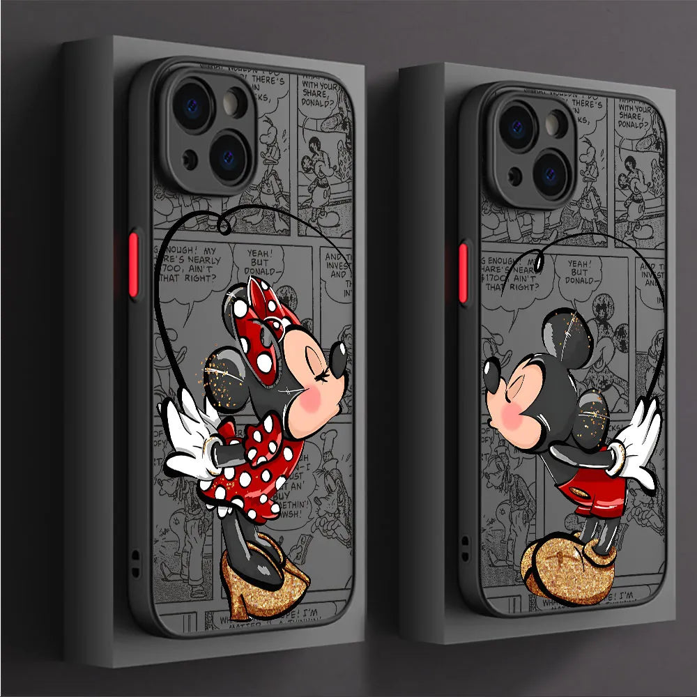 Mickey Minnie Cute Phone Case for iPhone 13 Pro Max 7 6S 8 SE 11 Pro 15 14 Plus 12 Mini XS X XR 13 Pro XS Max Matte Cover