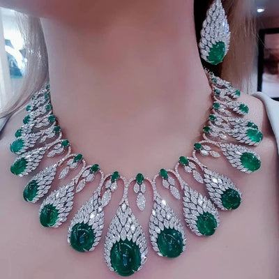 Soramoore Famous Brand 4PCS Luxury African Jewelry For Women Wedding Party Multicolor Zircon Crystal Dubai Bridal Jewelry Set