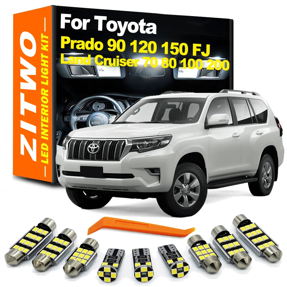 ZITWO Car Accessories LED Bulb Interior Light Kit For Toyota Land Cruiser 70 80 100 200 Prado 90 120 150 FJ Cruiser 1990-2021