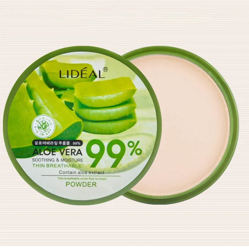 99% Aloe Vera Softening Powder Waterproof Moisturizing Concealer  Foundation Fixed Make Up Oil Control Facial Makeup Cosmetics