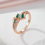 SYOUJYO Plated Silver Green Drop Natural Zircon Rings For Women 585 Rose Gold Color Luxury Trendy Ring