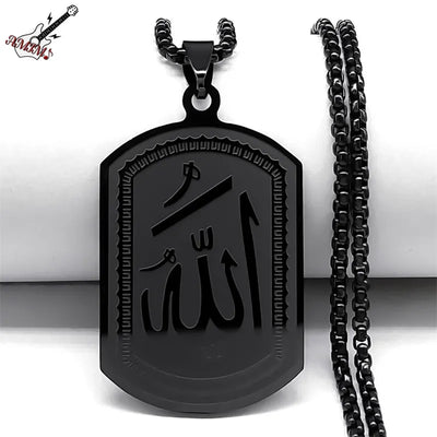 Black color Allah Necklaces Men/Women Stainless Steel