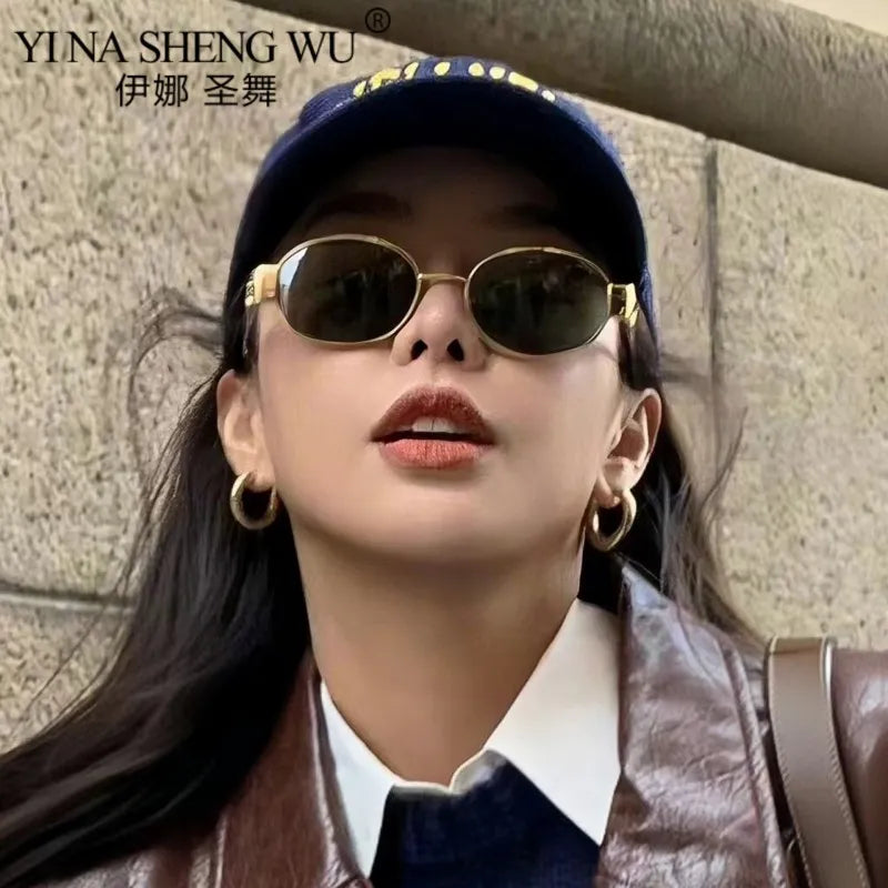 New Vintage Punk Glasses For Women Girl Luxury Sunglasses Y2k Accessories Kpop Fashion Costume Jewelry Set Couple Gift Halloween