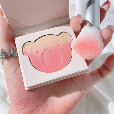 Cute Bear Gradient Blush Palette Matte Fine Flash Beginner Easy Makeup Natural Nude Makeup Products Makeup Palette Cosmetic