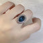 Haute Couture Blue Topaz Women's Ring 925 Silver Natural Fireworks Blue Topaz Women's Ring Cocktail Party Jewelry Gift