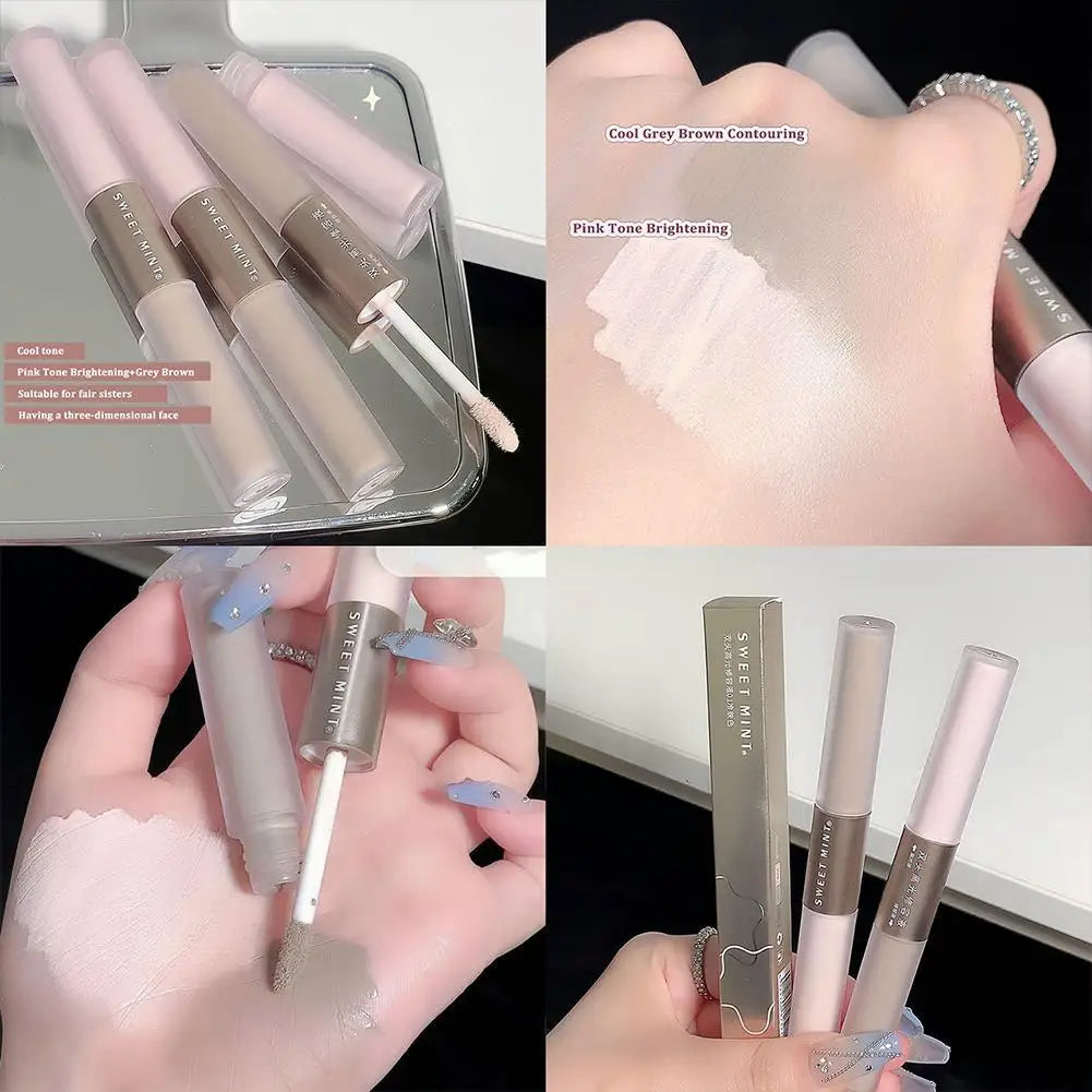 2 In 1 Face Contouring Stick Liquid Contour Stick Brighten Contouring Highlighters Liquid Stick Shadow Matte Contour Cosmet