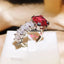 Personality Fashion Color Zircon Ring Female 925 Silver Temperament Opening Ring Party Birthday Gift Wholesale