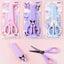 Kawaii Sanrio Safety Scissors with Cover Kuromi Hello Kitty My Melody Scissors Cute DIY Cutting Set School Stationery Supplies