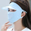 Summer Sunscreen Ice Silk Mask UV Protection Face Cover Sunscreen Veil Face With Brim Outdoor Cycling Sun Protection Hats Caps