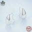 Bamoer Authentic 925 Sterling Silver Glossy Waterdrop Earrings Teardrop Stud Earrings for Women Simple Fine Jewelry Gift BSE869