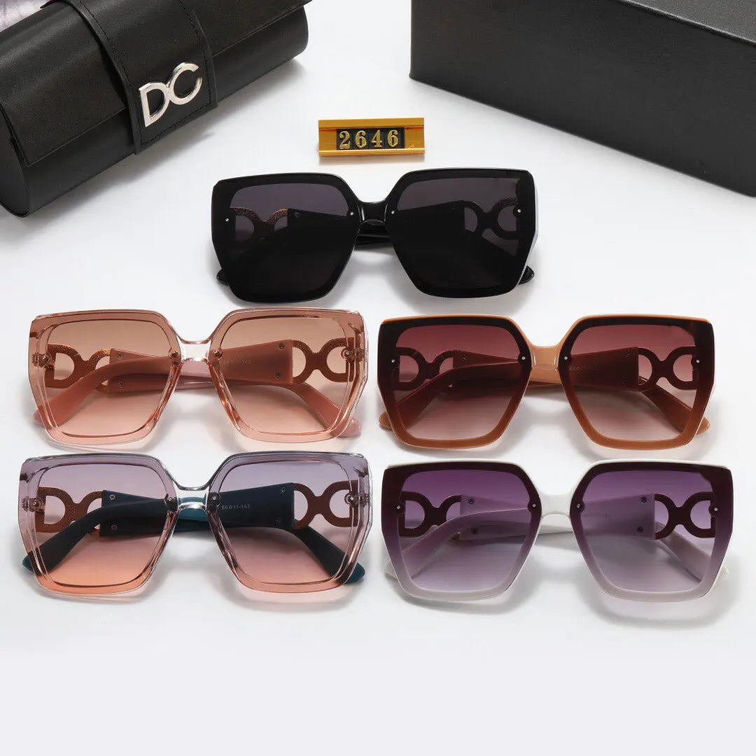 2023 New Fashion Sunglasses Luxury Brand Designer Women Retro Square Big Frame Sunglasses Eyewear Uv400 Glasses Outdoor Shopping