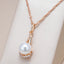 Kinel Luxury 585 Rose Gold Color Pendant Necklace for Women Unique Geometric Pearl Pendant Bride Daily Fine Jewelry 2024 New